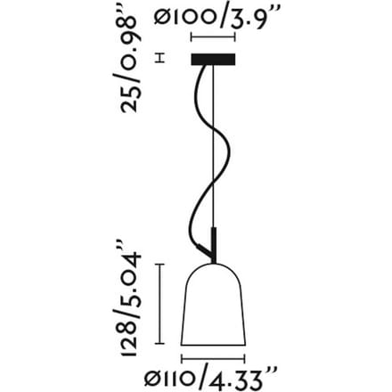 FARO BARCELONA Studio hanglamp, Ø 11 cm, roze/zwart, staal