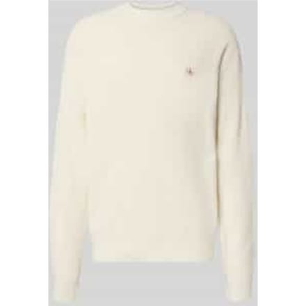 Gebreide pullover met structuurmotief en ronde hals
