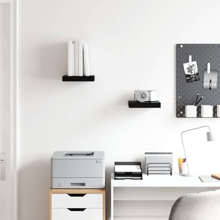 vidaXL - Wandschappen - zwevend - 2 - st - 23x23,5x3,8 - cm - MDF - hoogglans - zwart