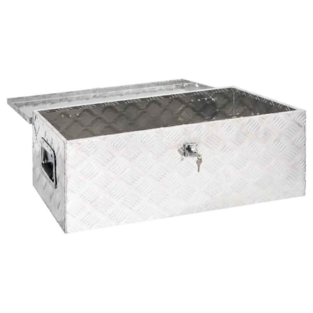 vidaXL - Opbergbox - 80x39x30 - cm - aluminium - zilverkleurig