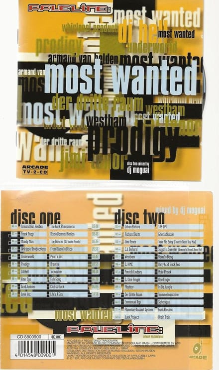 Raveline - Most Wanted | Media condition: Very Good Plus (VG+) | CD, Comp + CD, Mixed