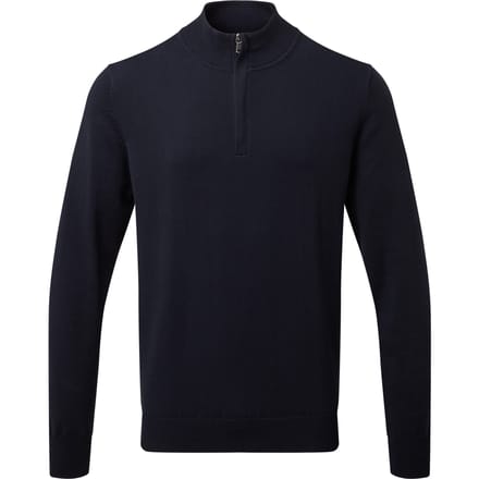 Asquith & Fox Heren Katoenen Blend Sweatshirt met ritssluiting (Franse marine)