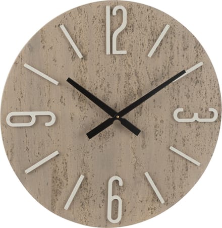 J-Line klok Pol - hout/steen - mix - Ø 58.5 cm