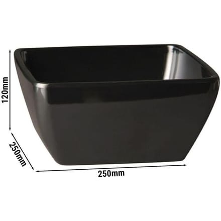 GGM Gastro (6 Stück) Schale - PURE - Melamin - 3,8 Liter - eckig - Schwarz