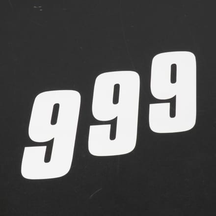 Set van 3 sticker racenummer negen 9 wit Blackbird 100x50 voor motorcross