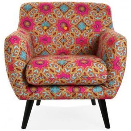 Canapé rose motifs orientaux - VERSA - Aubrey - Tissu - Moelleux - Fixe