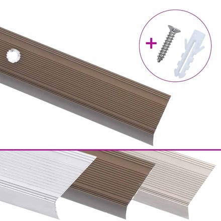 vidaXL - Trapneuzen - L-vormig - 15 - st - 100 - cm - aluminium - bruin