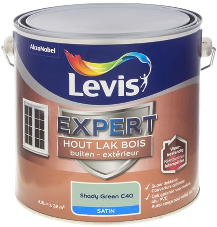 Levis - Expert Hout Lak Buiten Satin Mix - Shady Green C40 - Mengverf - 2,5 L