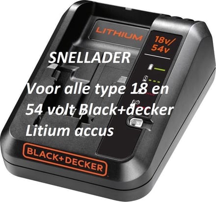 Black+decker Batterijlader Dualvolt Bdc2a-qw - 18v - 54v - Voor Elektrisch Gereedschap