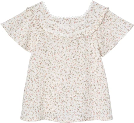 Vertbaudet Feestelijke meisjesblouse met bloemetjes van katoengaas