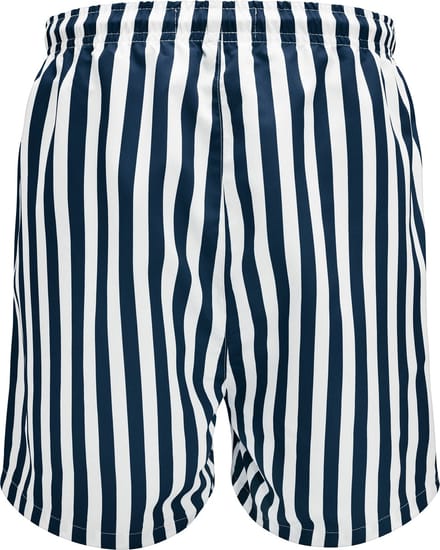 Gestreepte marineblauwe en witte zwemshort