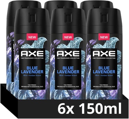 AXE - Premium Deodorant Bodyspray - Fine Fragrance Collection - Blue Lavender - 6 x 150 ml