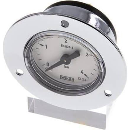 0..4 Bar Paneelmontage Manometer Staal/Messing 40 mm Klasse 2.5 (Voorflens) - MW0440SH-FP