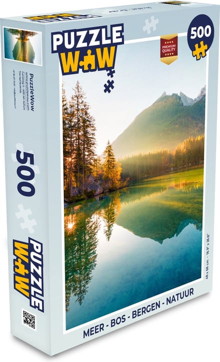 Puzzel Meer - Bos - Bergen - Natuur - Zon - Landschap - Legpuzzel - Puzzel 500 stukjes