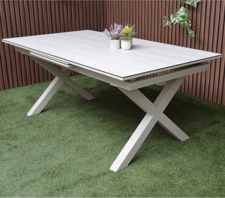 Tuintafel Monte Carlo Warm Wit 180-240cm Uitschuifbare Eettafel - J4477W