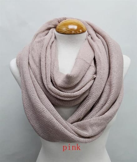 Ronde dames winter colsjaal Christa effen motief roze