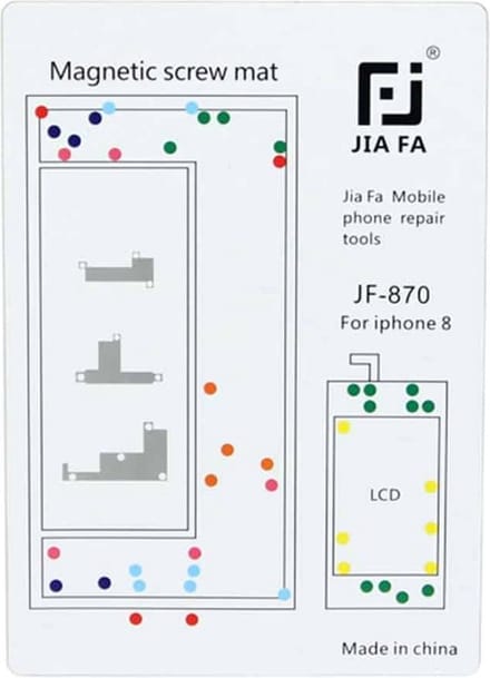Let op type!! JIAFA Magnetic Screws Mat for iPhone 8