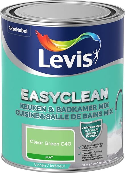 Levis - Easyclean Keuken & Badkamer Mix - Clear Green C40 - Mengverf - 1 L
