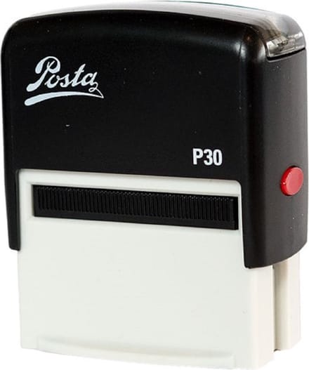 Posta tekststempel - P30 - zelfinktend - 4 regels maximaal - afdrukformaat 47x18mm - met vouchersysteem om eigen tekst te bepalen