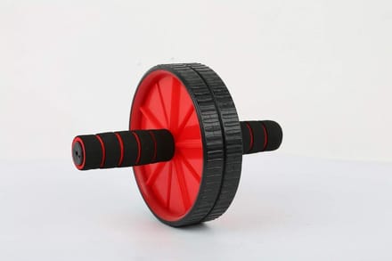 Ab Roller Wiel - Buikspier Trainer - Core Training - Dubbele Antislip Wielen - 30 cm Lengte - Rood