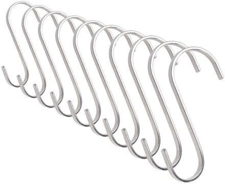 Dailygoods - Platte S-vormige Ophanghaken - Set van 10 Haken