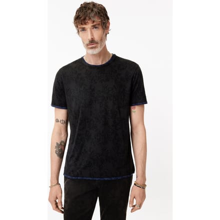 John Varvatos Reyes Reversible Burnout Crew Black Taglia: S | Magliette basic Outlet | Uomo | Nero