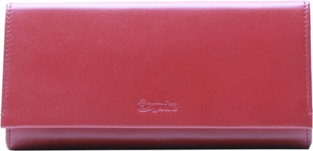Esquire Portemonnee New Silk Ladies Long Wallet Red Donkerrood