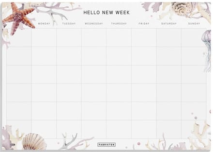 Fabrikten Weekplanner Strand - A4 - Engels - Familieplanner