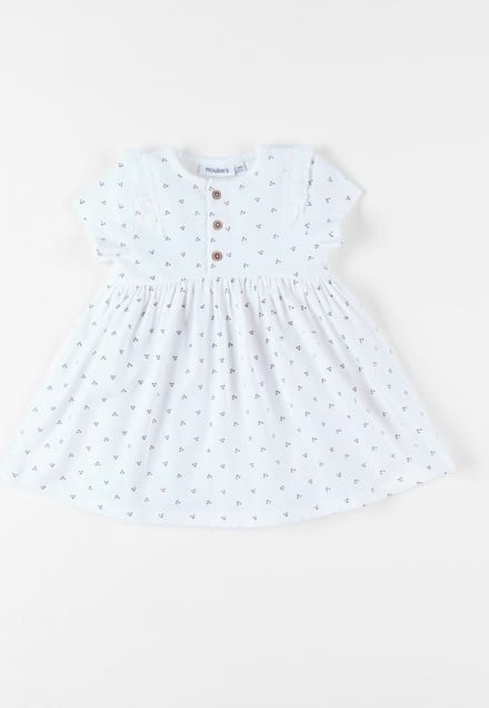 Jersey jurk met bloemenprint, ecru