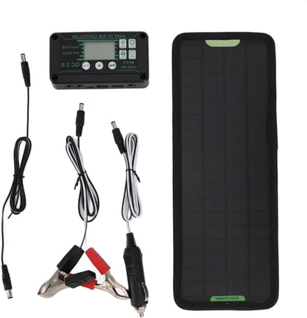 Zonne Oplader - Druppellader Kit - Accu Onderhoud - Waterdicht Ontwerp - 32x12cm - Veelkleurig