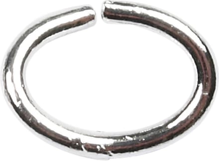 Ring, ovaal, dikte 1 mm, verzilverd, 40stuk/ 1 doos