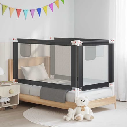 vidaXL Bedhekje peuter 150x25 cm stof donkergrijs
