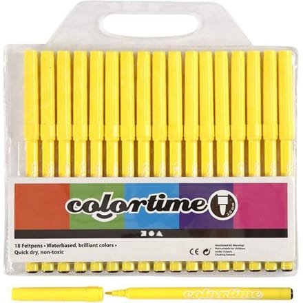 Colortime Stiften Lijndikte 2 Mm Citroengeel 18 Stuks