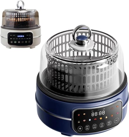 Heteluchtfriteuse - Multicooker - Gezond Koken - 360° Circulerende Verwarming - 5 Liter - Blauw