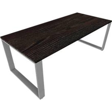 Bureautafel QUANDOS BOX, slede onderstel, rechthoek, B 2000 x D 900 x H 720 - 820 mm, moeraseik