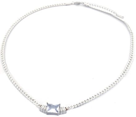 Ketting met Zirkonia - RVS - Lengte 39-44 cm - Zilverkleurig