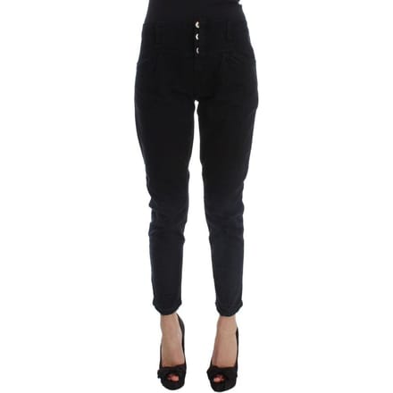 Costume National Zwarte Katoenen Cropped Jeans