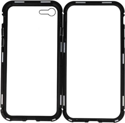 Zwart Transparant Magnetisch Back Cover Hoesje voor Apple iPhone 7 / 8