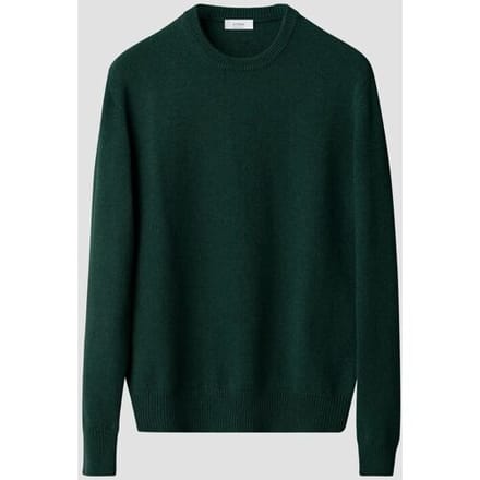 Eton Trui Thick Plain Stitch Luxury Eco Cashmere Crew Neck Donker Groen / male