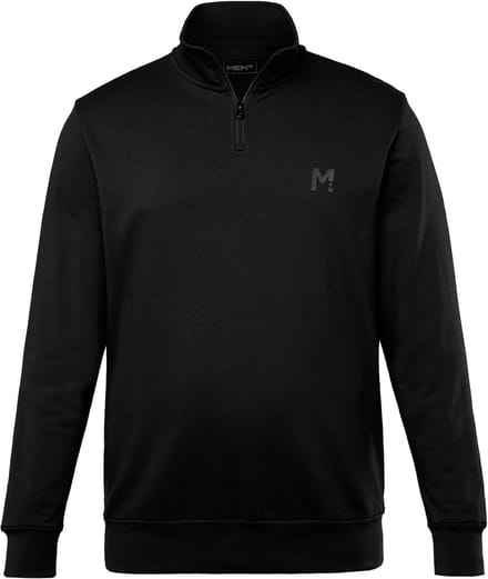 Men Plus - Heren - Sweattroyer basic kraag met rits - Zwart - Maat L