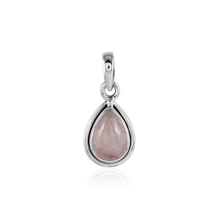 SilverGems Zilveren hanger met Rozenkwarts edelsteen