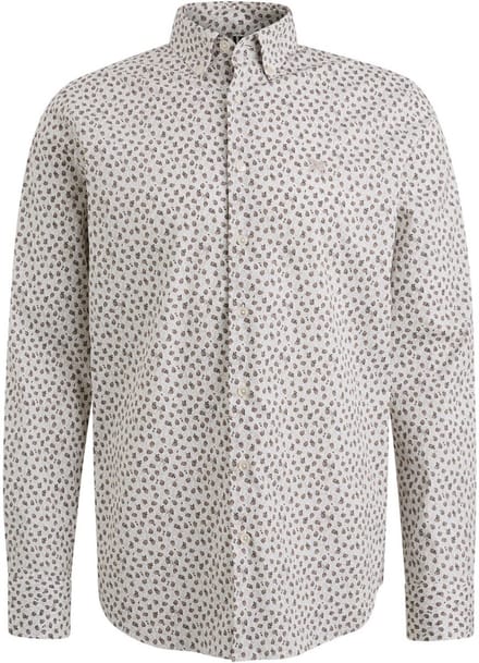 Vanguard Long Sleeve Overhemd Print Stretch - Ecru - Maat 3XL