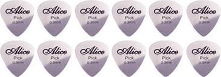 12 RVS Gitaar plectrums 0.3 mm