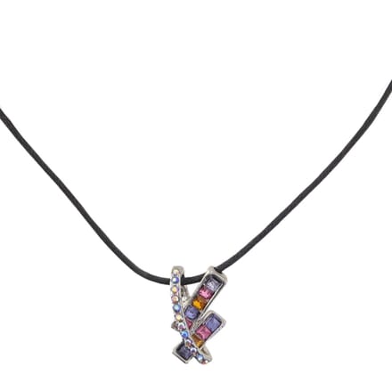 Behave ketting - Gekleurde asymmetrische hanger - Nikkelvrij - Modeaccessoire