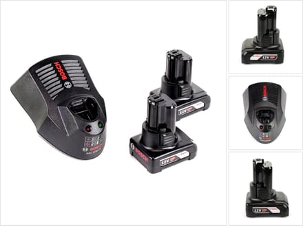 Bosch starterset 12 V met 2x 6,0 Ah accu's + snellader