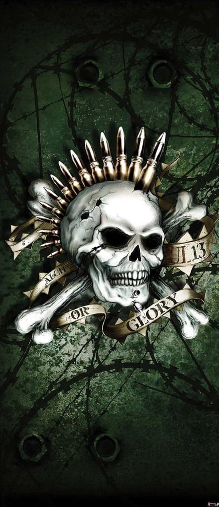 Fotobehang Alchemy Skull Ammunition | DEUR - 211cm x 90cm | 130g/m2 Vlies