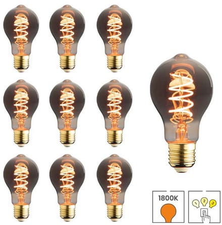Lybardo - E27 LED Lamp - 10-pack - 3 staps Dimbaar - 5.5W - 1800K Extra Warmwit Licht