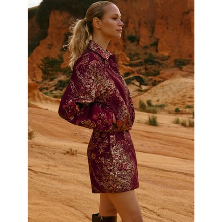 Jacket Inea - Balloon Jacquard | Brick Red