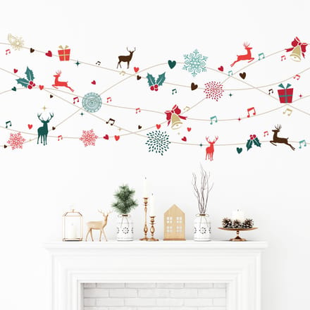 Kerstslinger ontwerp sticker - Kerststickers - Feestelijke decoraties - 60x145cm