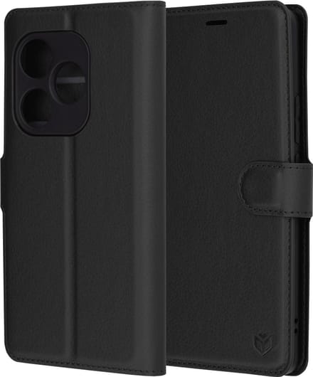 Hoesje geschikt voor Realme GT 6 - Techsuit Leather Folio Book Wallet Case - Zwart
